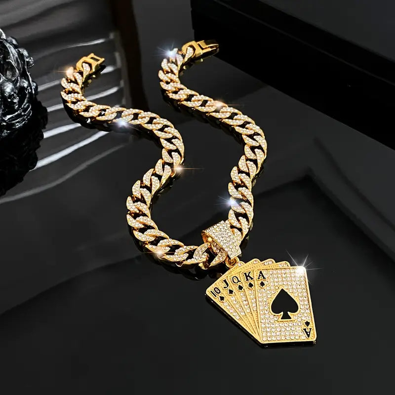 Pokerhalsband i guldplätering