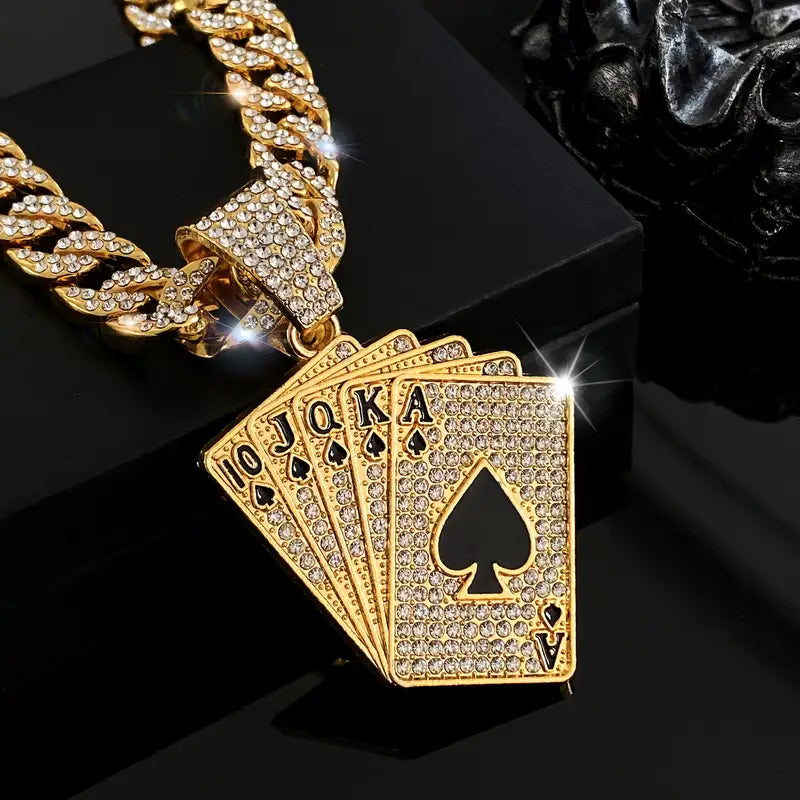 Pokerhalsband i guldplätering