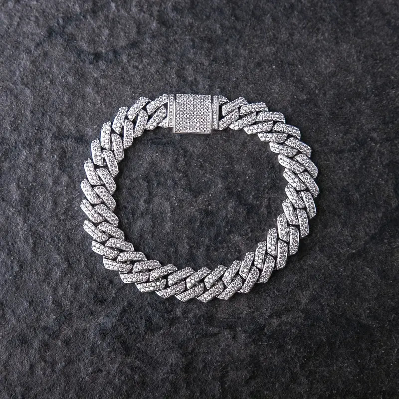 Kubansk länkarmband med strass