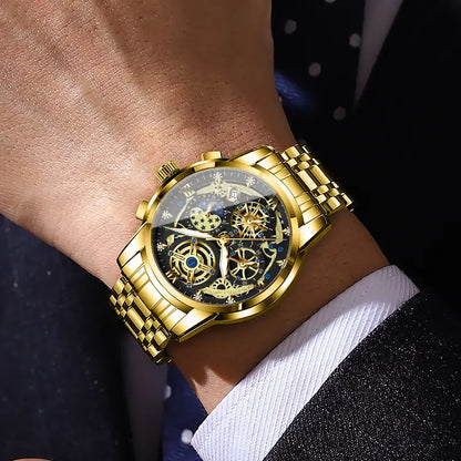 Exklusiv herrklocka med lysande visare