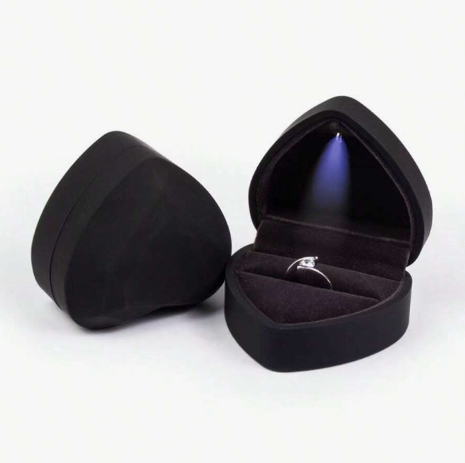 Hjärtskrin med LED Ljus för Smycken