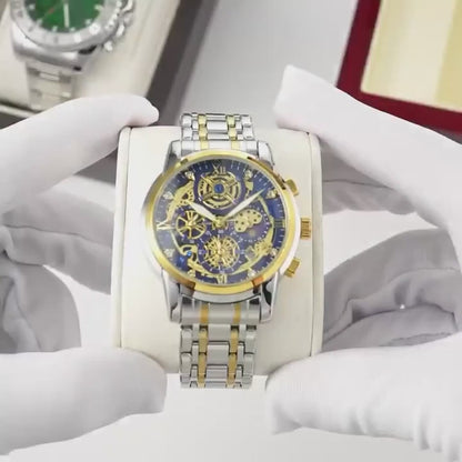 Exklusiv herrklocka med lysande visare