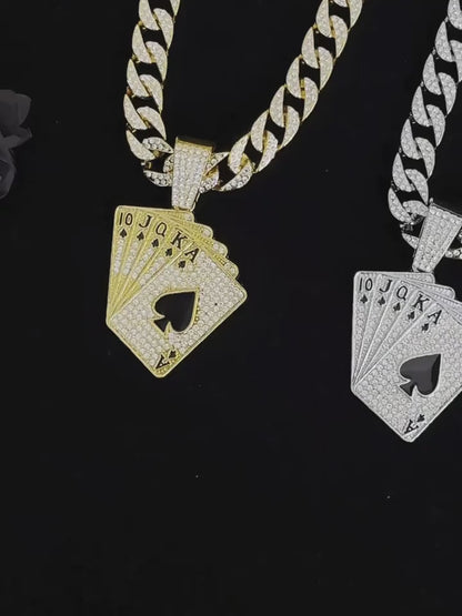Pokerhalsband i guldplätering